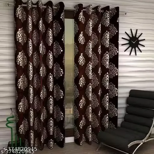 Designer Door Printed Digital Curtains 2 pc set
